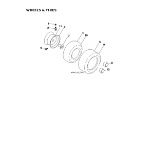 Wheels & Tires Diagram and Parts List for 96043032100  Husqvarna Lawn Tractor