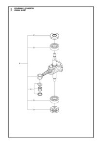 Crankshaft Diagram and Parts List for 522HDR75X  Husqvarna Trimmer