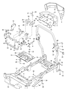 Frame Diagram and Parts List for Z554X (9679300100)(2018-08) Husqvarna Lawn Mower
