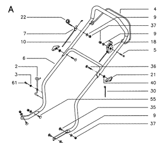 Handle And Controls 5 Diagram and Parts List for 46 ROYAL Husqvarna Lawn Mower