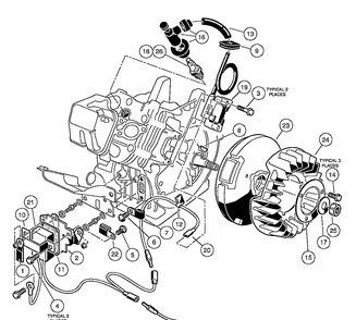 Fe350 Engine - Ignition Components And Flywheel Diagram and Parts List for HUV4210GXP 2005-06 Husqvarna Lawn Tractor