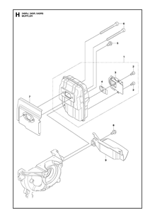 Muffler Diagram and Parts List for 543RS 20113200001-20121000000 Husqvarna Brush Cutter