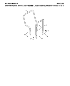 Handle 2 Diagram and Parts List for 12527HV 2010-07 Husqvarna Snow Blower