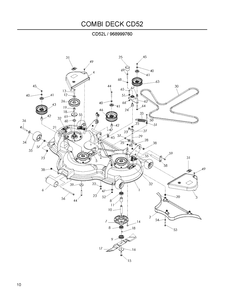 Mower Deck / Cutting Deck Diagram and Parts List for 968999760 2009-03 Husqvarna Lawn Mower