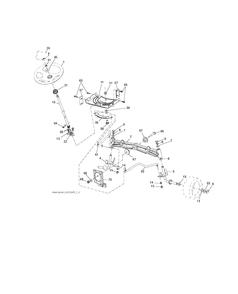 Steering Diagram and Parts List for YTH22V46-289630 2010-05 Husqvarna Lawn Tractor