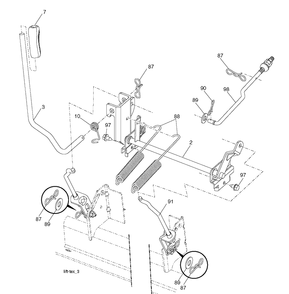 Mower Lift / Deck Lift Diagram and Parts List for LGT25K54 (96048001200)(2010-12) Husqvarna Lawn Tractor