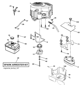 Engine Diagram and Parts List for TC239T (96051018200)(2018-10) Husqvarna Lawn Tractor