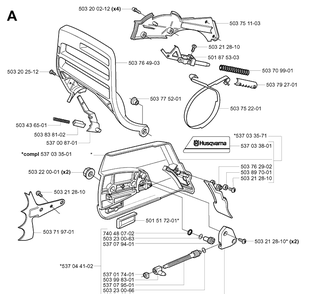 Chain Brake 2 Diagram and Parts List for 365 20020100001-20034400000 Husqvarna Chainsaw