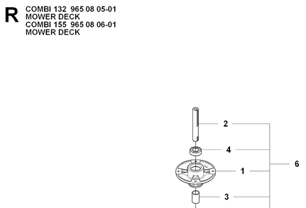 Mower Deck / Cutting Deck Diagram and Parts List for PT26D (965160601)(2008-02) Husqvarna Lawn Mower