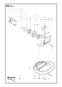Starter 2 Diagram and Parts List for 327HE4X 20091400001 - 20145299999 Husqvarna Hedge Trimmer