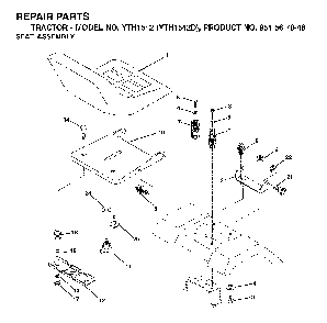 Seat Diagram and Parts List for YTH1542D (954567048)(2001-11) Husqvarna Lawn Tractor