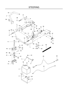 Steering Diagram and Parts List for P-ZT4822FSCARB (966663801)(2010-11) Husqvarna Lawn Mower