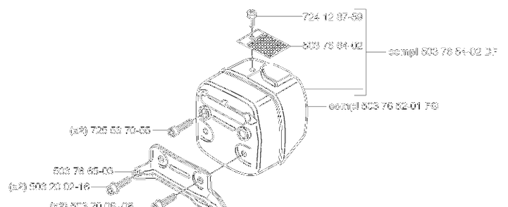 Muffler Diagram and Parts List for 372XPW 2007-01 Husqvarna Chainsaw