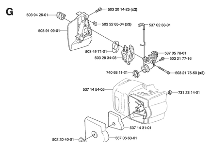 Part Location Diagram of 537145405 Husqvarna Cylinder cover