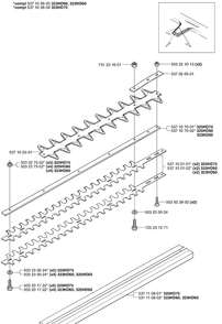 Cutter Bars Diagram and Parts List for 325HD60 (X-SERIES)(2002-06) Husqvarna Hedge Trimmer