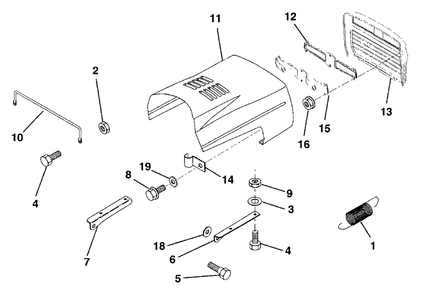 Hood Diagram and Parts List for LR12 (954000752-A)(1994-05) Husqvarna Lawn Tractor
