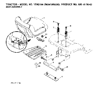 Seat Diagram and Parts List for YTH2754TWIN (96041006200, 960410062)(2007-04) Husqvarna Lawn Tractor