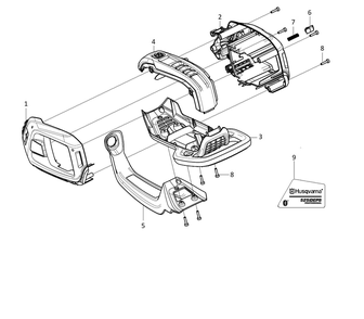 Housing Diagram and Parts List for 525IDEPSMADSAW  Husqvarna Pole Saw