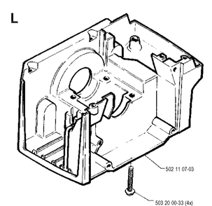 Crankcase Diagram and Parts List for 245R 19900100001-19941400000 Husqvarna Brush Cutter