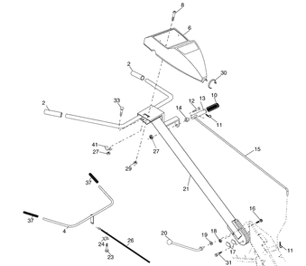 Handle Assembly Diagram and Parts List for DRT900 (96093000803)(2009-04) Husqvarna Tiller