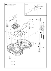 Chassis Lower Diagram and Parts List for 550 2018 Husqvarna Lawn Mower
