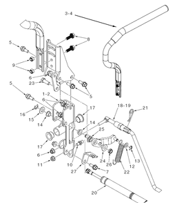 Steering - Controls And Damper 2 Diagram and Parts List for Z454 (96798470101)(2020-04) Husqvarna Lawn Mower