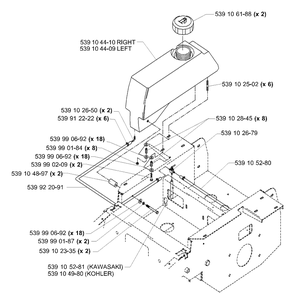 Fuel Assembly Diagram and Parts List for LZ5227TXPKOA (968999309)(2006-02) Husqvarna Lawn Mower