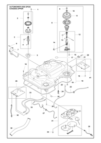 Chassis Upper Diagram and Parts List for 450XEPOS  Husqvarna Lawn Mower