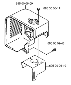 Engine Shroud Diagram and Parts List for 155BT 1998-10 Husqvarna Leaf Blower / Vacuum