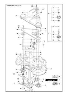 94cm Cutting Deck Diagram and Parts List for COMBI94 (R300SERIES)(2019-01) Husqvarna Lawn Mower