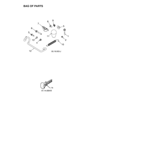 Bag Of Parts Diagram and Parts List for 970528602  Husqvarna Snow Blower