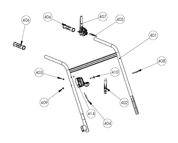 Handle And Controls Diagram and Parts List for S500PRO 967637301 Husqvarna Dethatcher