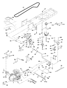 Drive Diagram and Parts List for YTH1848XP (954567260-B)(2001-05) Husqvarna Lawn Tractor