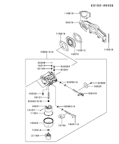 Carburetor 2 Diagram and Parts List for FR730V-DS04 2017-09 Husqvarna Engine