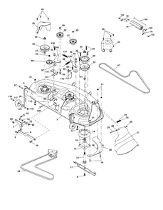 Mower Deck / Cutting Deck Diagram and Parts List for YTH2148 (954572035-B)(2005-01) Husqvarna Lawn Tractor