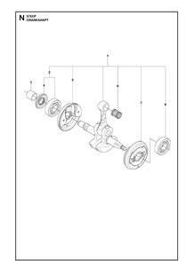 Crankshaft Diagram and Parts List for 576XP-576XPEPA 20100100001-20110100000 Husqvarna Chainsaw