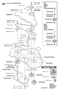 44-Inch/112cm Cutting Deck 2 Diagram and Parts List for R15-V2 (953533701)(2006-05) Husqvarna Lawn Tractor