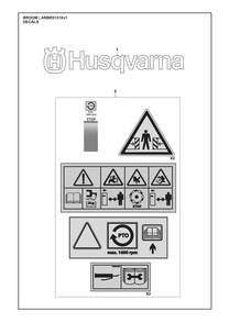 Decals Diagram and Parts List for ARBR5131XV1  Husqvarna Lawn Tractor Accessories