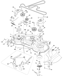 Mower Deck Diagram and Parts List for 2748GLS (96043007800)(2008-12) Husqvarna Lawn Mower