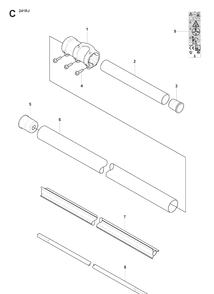 Shaft Diagram and Parts List for 241RJ  Husqvarna Brush Cutter