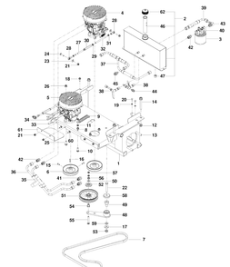 Hydraulic Pump-Motor Diagram and Parts List for PZ6030CV (966061101)(2010-01) Husqvarna Lawn Mower