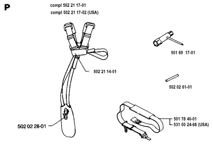 Harness Diagram and Parts List for 23LC 19931800001 & Above Husqvarna Trimmer