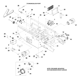 Hydraulic Assembly Diagram and Parts List for BZ6127 (BAM)(2005-01) Husqvarna Lawn Mower