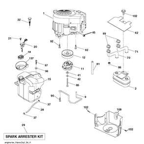 Engine Diagram and Parts List for CTH224T (96051009600)(2013-10) Husqvarna Lawn Tractor