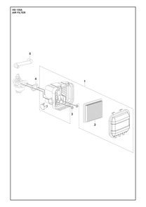 Air Filter Diagram and Parts List for HS139A531450701 531450702, 599912201, 599912202 Husqvarna Engine