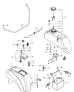 Ignition System Diagram and Parts List for M-ZT61BF (96717701001)(2015-06) Husqvarna Lawn Mower