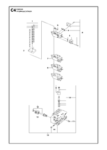 Hydraulic Stack Diagram and Parts List for DXR310 (44 & Above)(2013-08) Husqvarna Demolition Hammer