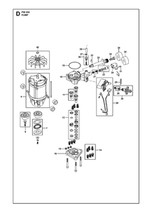 Pump Diagram and Parts List for PW490 (970468401)(2021-01) Husqvarna Pressure Washer