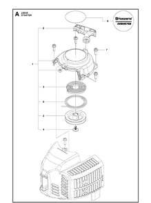 Starter Diagram and Parts List for 226HS99S  Husqvarna Hedge Trimmer