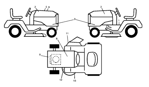 Decals Diagram and Parts List for YTH2348 (917289570)(2012-02) Husqvarna Lawn Tractor